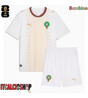 Marocco Seconda Maglia Bambino Mondiali 2026 Manica Corta (+ Pantaloni corti)